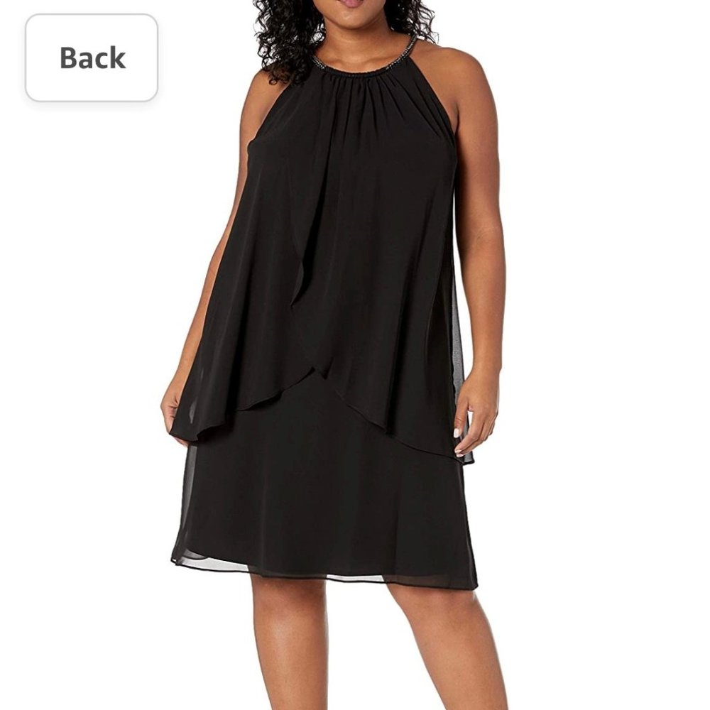 NEW Women's Plus-Size Embellished Halter Neck Tier Dress